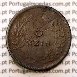 5 réis 1890 bronze D. Carlos I, (BC), World Coins Portugal KM 530