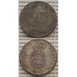 MOEDA PATACO (40 RÉIS) BRONZE 1813 (BC) LEGENDA SEPARADA