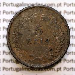 5 réis 1890 bronze D. Carlos I, (BC), World Coins Portugal KM 530