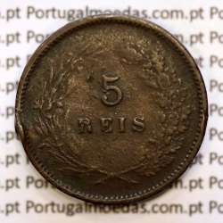 5 réis 1890 bronze D. Carlos I, (BC), World Coins Portugal KM 530