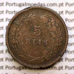 5 réis 1890 bronze D. Carlos I, (BC), World Coins Portugal KM 530