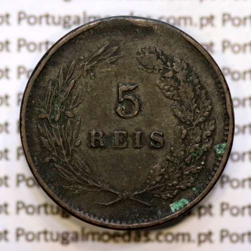 5 réis 1890 bronze D. Carlos I, (BC), World Coins Portugal KM 530
