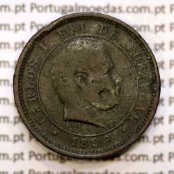 5 réis 1890 bronze D. Carlos I, (BC), World Coins Portugal KM 530