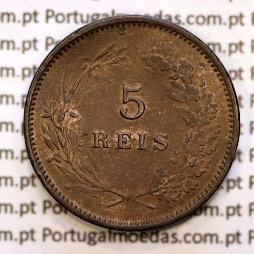 5 réis 1890 bronze D. Carlos I, (BC-), World Coins Portugal KM 530