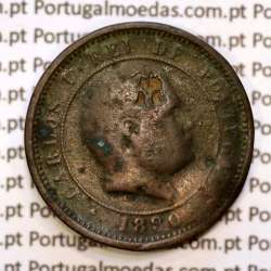 5 réis 1890 bronze D. Carlos I, (BC-), World Coins Portugal KM 530