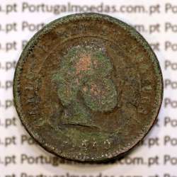 Portugal, 5 réis 1890 bronze coin of King Carlos I, (G), World Coins Portugal KM 530