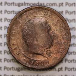 5 réis 1890 bronze D. Carlos I, (REG), World Coins Portugal KM 530