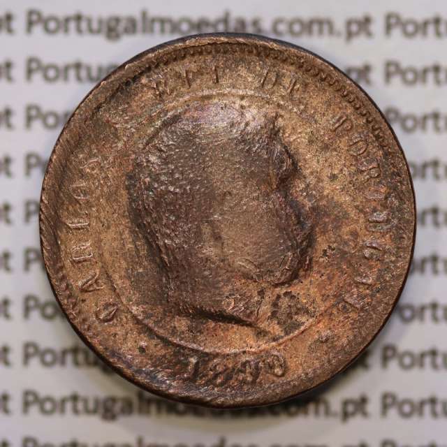 5 réis 1890 bronze D. Carlos I, (REG), World Coins Portugal KM 530