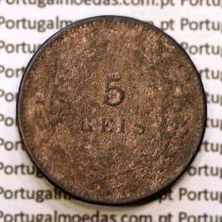Portugal, 5 réis 1890 bronze coin of King Carlos I, (G), World Coins Portugal KM 530