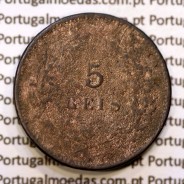 5 réis 1890 bronze D. Carlos I, (REG), World Coins Portugal KM 530