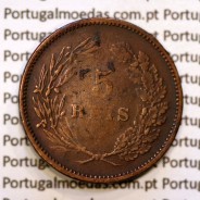 5 réis 1891 bronze D. Carlos I, (MBC), World Coins Portugal KM 530