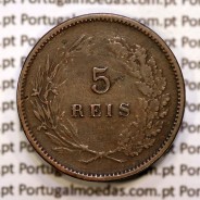 5 réis 1891 bronze D. Carlos I, (MBC-), World Coins Portugal KM 530