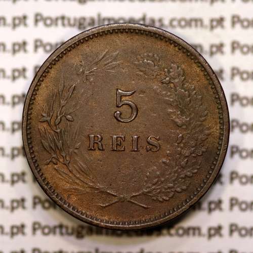 5 réis 1891 bronze D. Carlos I, (BC), World Coins Portugal KM 530