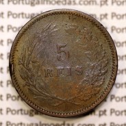 5 réis 1891 bronze D. Carlos I, (BC), World Coins Portugal KM 530