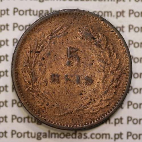 5 réis 1891 bronze D. Carlos I, (BC), World Coins Portugal KM 530