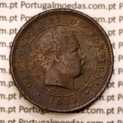 5 réis 1891 bronze D. Carlos I, (BC), World Coins Portugal KM 530