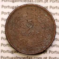 5 réis 1891 bronze D. Carlos I, (BC), World Coins Portugal KM 530