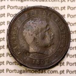 5 réis 1891 bronze D. Carlos I, (BC-), World Coins Portugal KM 530