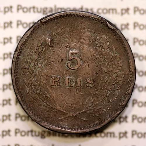5 réis 1891 bronze D. Carlos I, (BC-), World Coins Portugal KM 530