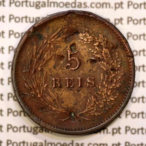 5 réis 1891 bronze D. Carlos I, (BC-), World Coins Portugal KM 530