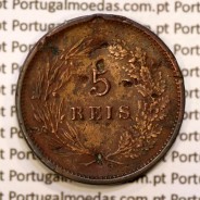 Portugal, 5 réis 1891 bronze coin of King Carlos I, (F-), World Coins Portugal KM 530