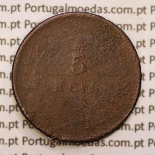 5 réis 1891 bronze D. Carlos I, (REG), World Coins Portugal KM 530