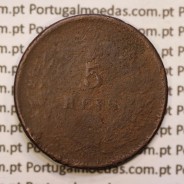 5 réis 1891 bronze D. Carlos I, (REG), World Coins Portugal KM 530