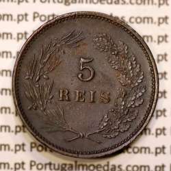 5 réis 1892 bronze D. Carlos I, (Bela), World Coins Portugal KM 530