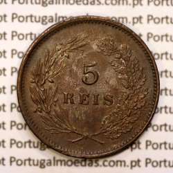 5 réis 1892 bronze D. Carlos I, (Bela), World Coins Portugal KM 530