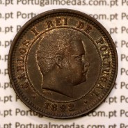 5 réis 1892 bronze D. Carlos I, (Bela), World Coins Portugal KM 530