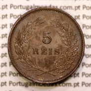 5 réis 1892 bronze D. Carlos I, (Bela), World Coins Portugal KM 530