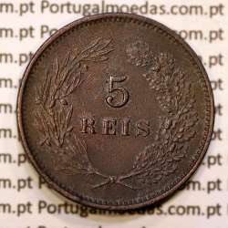 5 réis 1892 bronze D. Carlos I, (MBC+/Bela-), World Coins Portugal KM 530