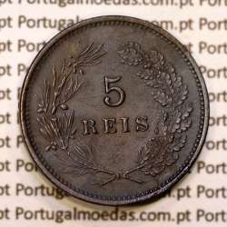 Portugal, 5 réis 1892 bronze coin of King Carlos I, (VF+/XF-), World Coins Portugal KM 530