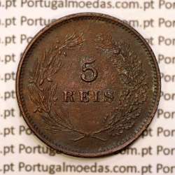 Portugal, 5 réis 1892 bronze coin of King Carlos I, (VF+/XF-), World Coins Portugal KM 530