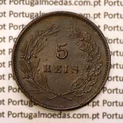 5 réis 1892 bronze D. Carlos I, (MBC+), World Coins Portugal KM 530