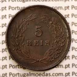 5 réis 1892 bronze D. Carlos I, (MBC), World Coins Portugal KM 530
