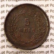 5 réis 1892 bronze D. Carlos I, (MBC), World Coins Portugal KM 530