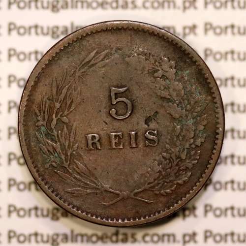 5 réis 1892 bronze D. Carlos I, (BC+), World Coins Portugal KM 530