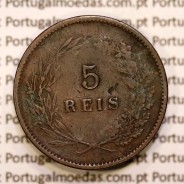5 réis 1892 bronze D. Carlos I, (BC+), World Coins Portugal KM 530
