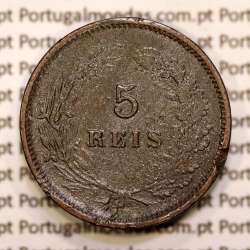 5 réis 1892 bronze D. Carlos I, (BC), World Coins Portugal KM 530