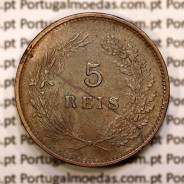5 réis 1892 bronze D. Carlos I, (MBC), World Coins Portugal KM 530