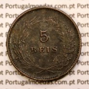 5 réis 1892 bronze D. Carlos I, (MBC), World Coins Portugal KM 530
