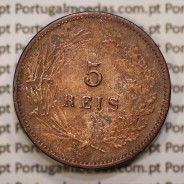 Portugal, 5 réis 1892 bronze coin of King Carlos I, (F), World Coins Portugal KM 530