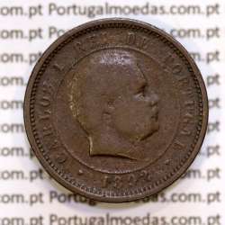 5 réis 1892 bronze D. Carlos I, (BC-), World Coins Portugal KM 530