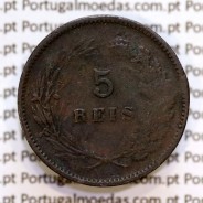 Portugal, 5 réis 1892 bronze coin of King Carlos I, (F), World Coins Portugal KM 530