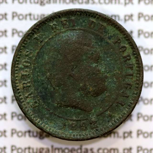 5 réis 1892 bronze D. Carlos I, (BC-), World Coins Portugal KM 530