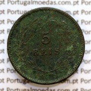 Portugal, 5 réis 1892 bronze coin of King Carlos I, (F-), World Coins Portugal KM 530