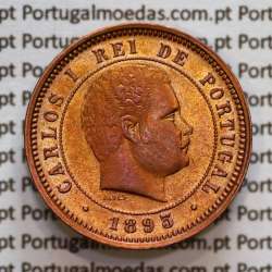 Portugal, 5 Reis 1893 bronze coin of King Carlos I, (XF/UNC), World Coins Portugal KM 530