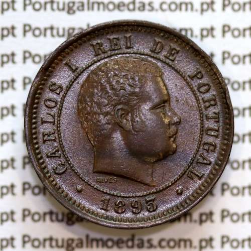 5 réis 1893 bronze D. Carlos I, (Bela), World Coins Portugal KM 530