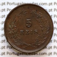 5 réis 1893 bronze D. Carlos I, (Bela), World Coins Portugal KM 530